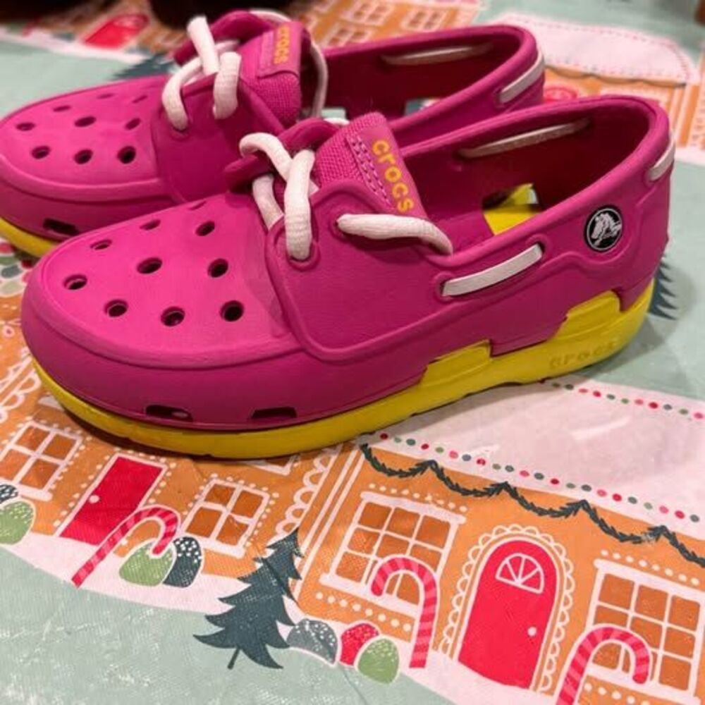 Crocs lace-up boat shoes size 10 (youth)